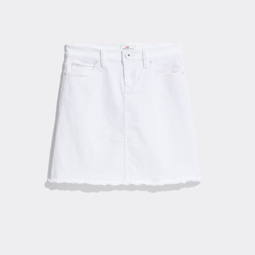 Raw Hem White Jean Vineyard Vines Skirt